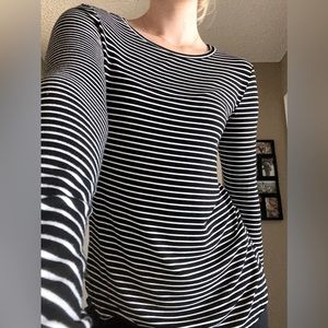 Black & White Striped Long Sleeve Shirt